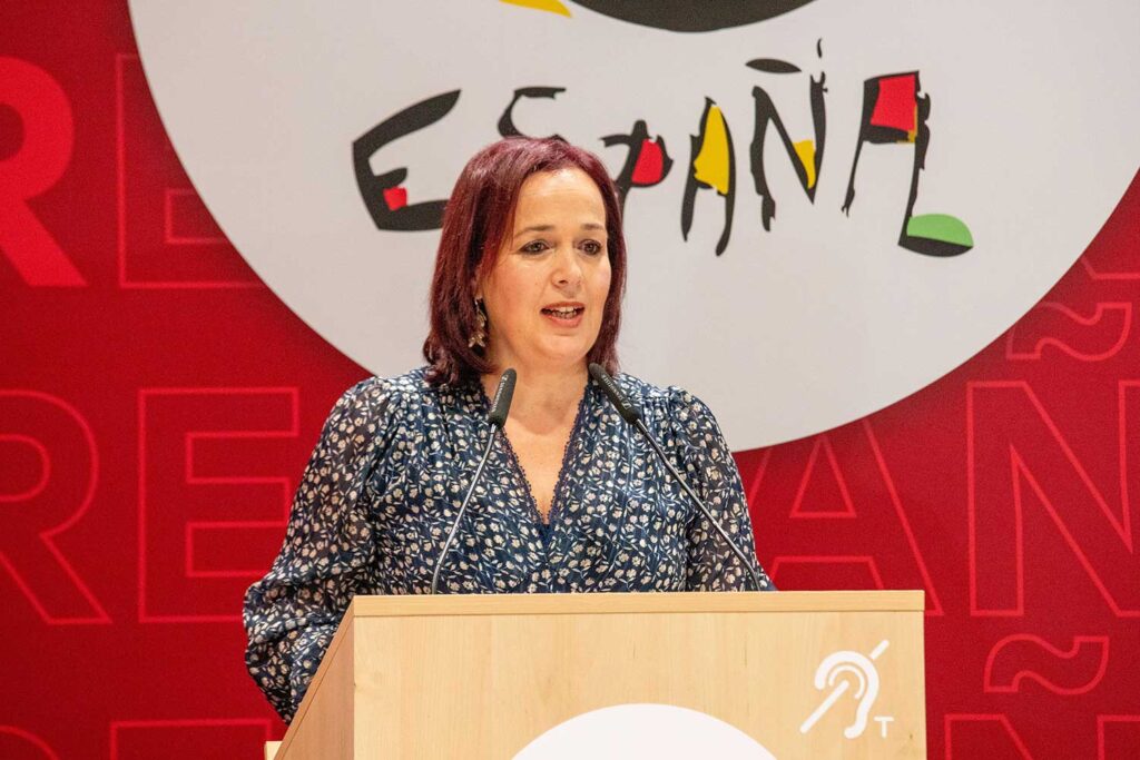 Sandra Insua, a alcaldesa de Camairñas, na presentación da XXXIV Mostra do Encaixe de Camariñas