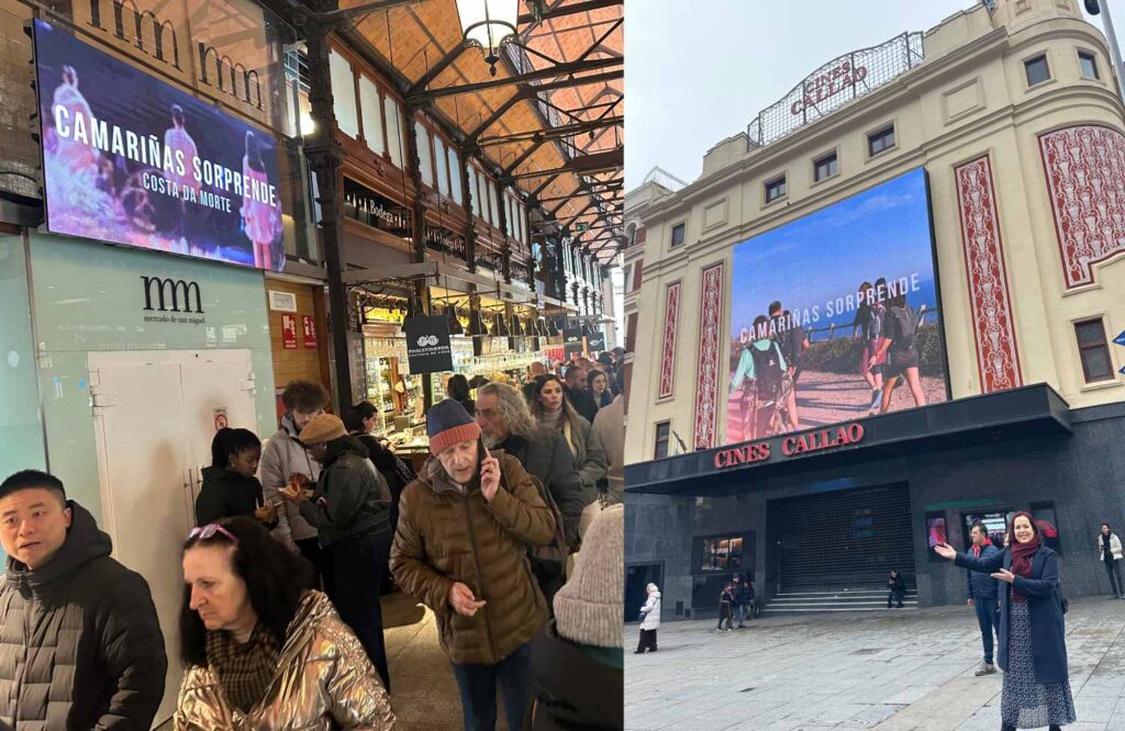 Promotion of the 2025 Lace Show on screens in Madrid